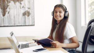 Happy student benefiting from the right mentorship for career success.
