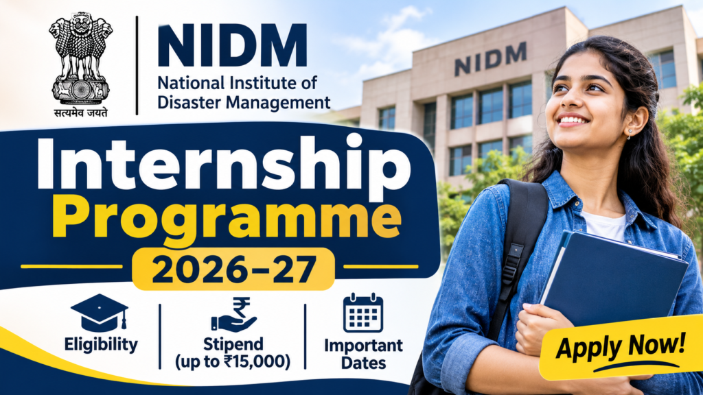 NIDM Internship Programme 2026–27 – Eligibility, Stipend and Application Details